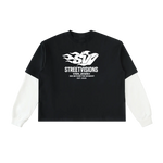 SV Layered Contrast Sleeve Cotton T-Shirt