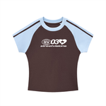 Contrast Stripes Bodycon Raglan  Sleeve T-Shirt