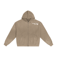 Hand-Frayed Sunfade Zip Hoodie
