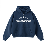 Unisex Cropped Double-Zip Hoodie (460 GSM)