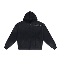 Hand-Frayed Sunfade Zip Hoodie