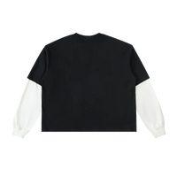 SV Layered Contrast Sleeve Cotton T-Shirt