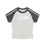 Contrast Stripes Bodycon Raglan  Sleeve T-Shirt