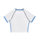 Contrast Trim V-Neck Crop T-Shirt