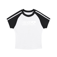 Contrast Stripes Bodycon Raglan  Sleeve T-Shirt