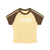 Contrast Stripes Bodycon Raglan  Sleeve T-Shirt